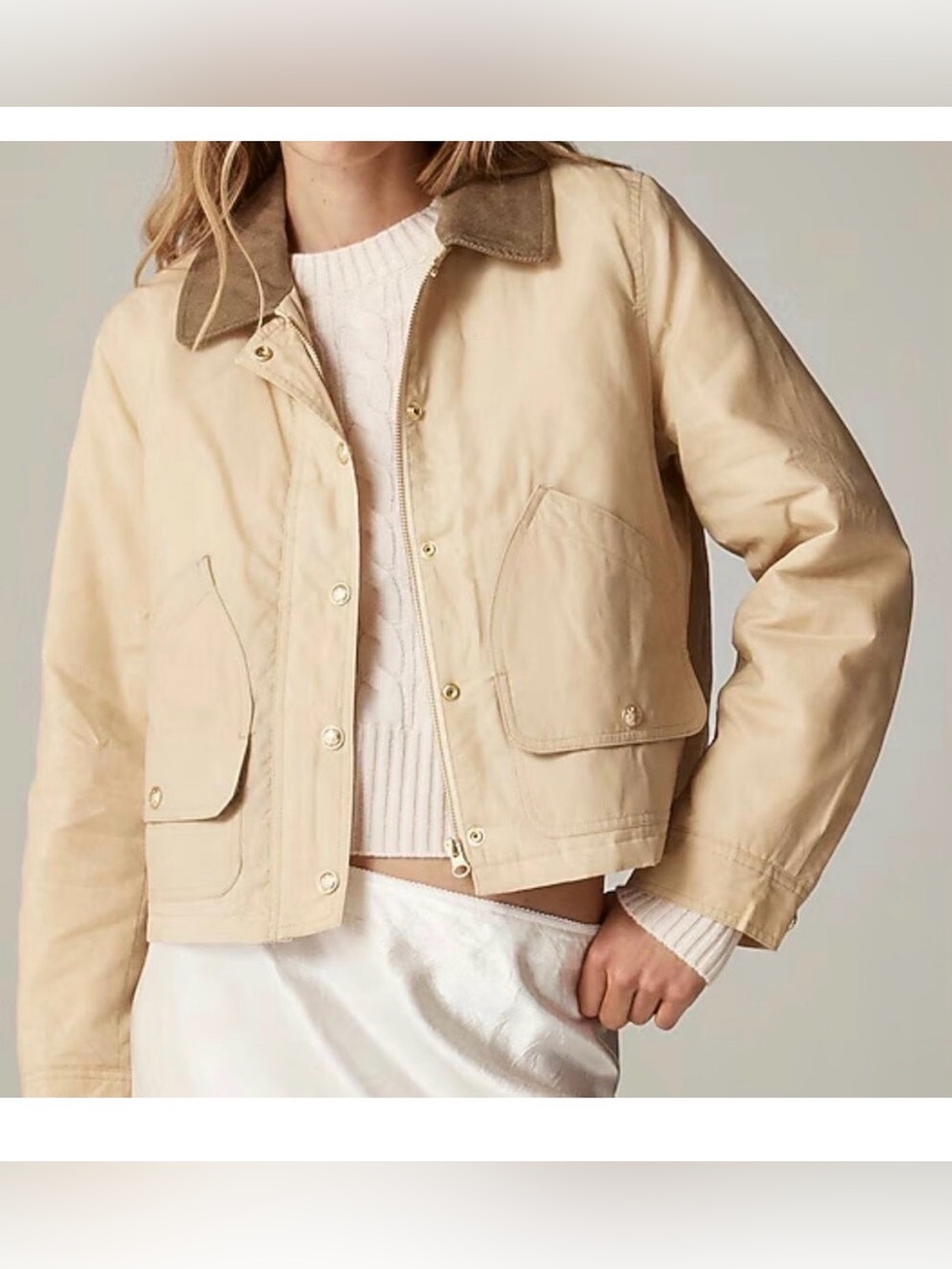 J.Crew Short Barn Jacket in English ripstop cotton Sz Small